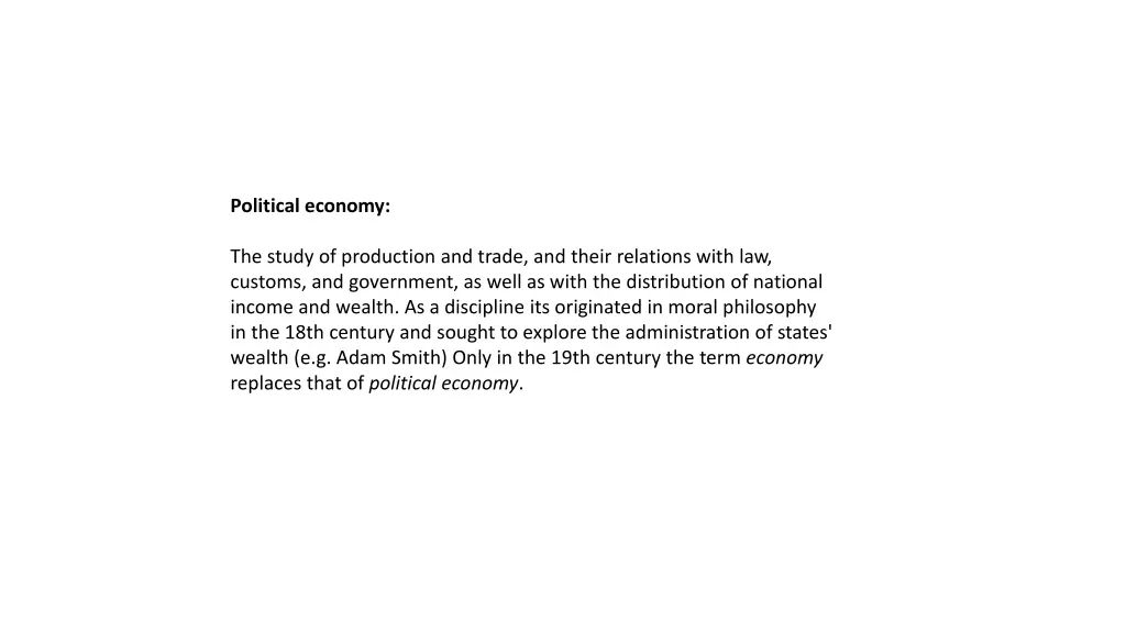 political economy