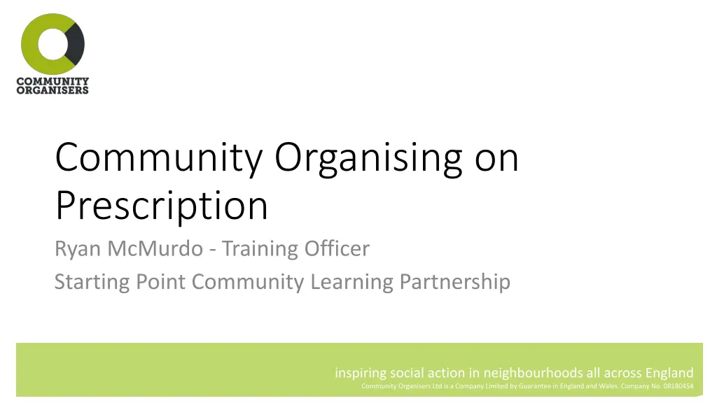 community organising on prescription ryan mcmurdo