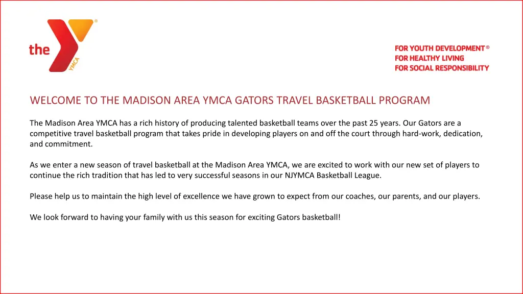 welcome to the madison area ymca gators travel