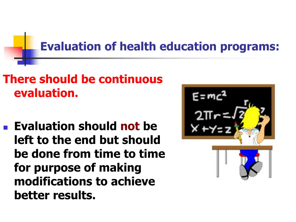 evaluation of health education programs