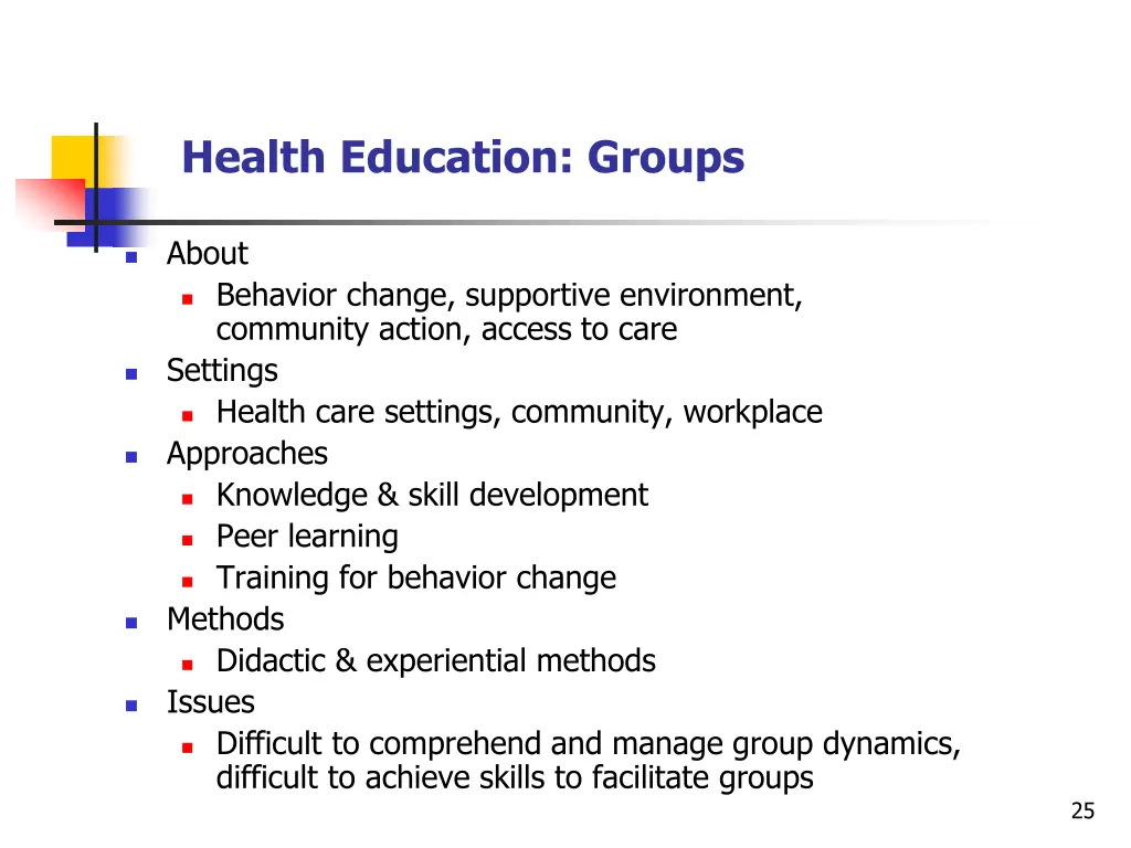 health education groups