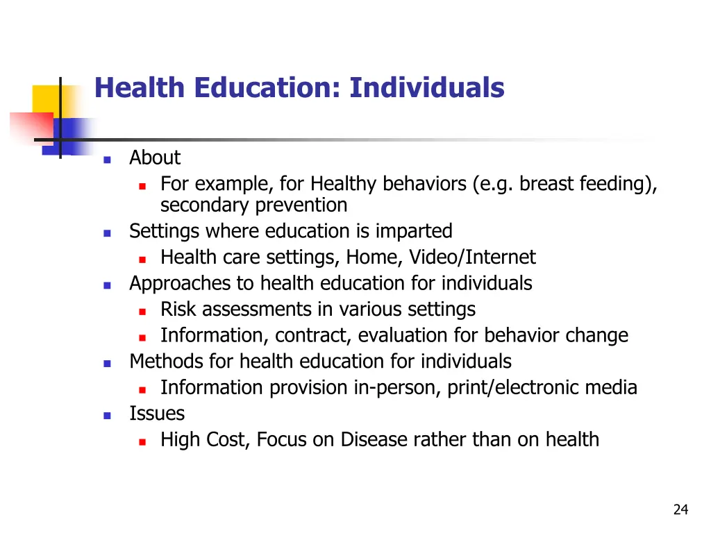 health education individuals