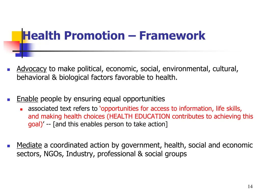 health promotion framework