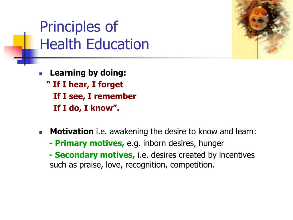 principles of health education 1