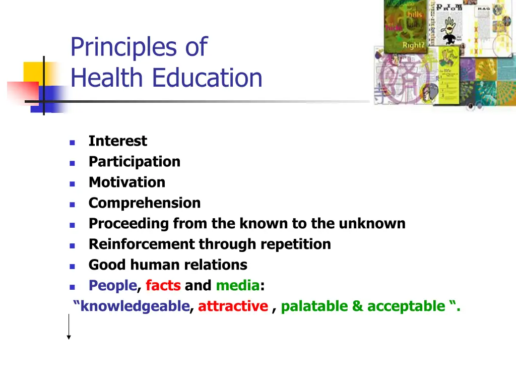 principles of health education