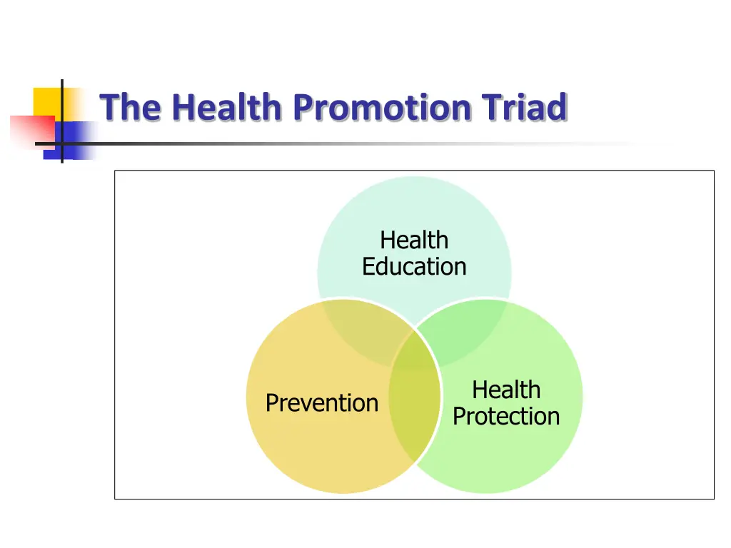 the health promotion triad