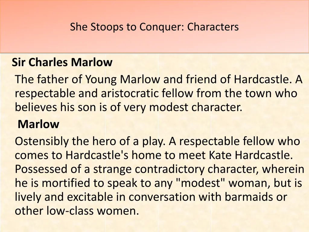 she stoops to conquer characters 1