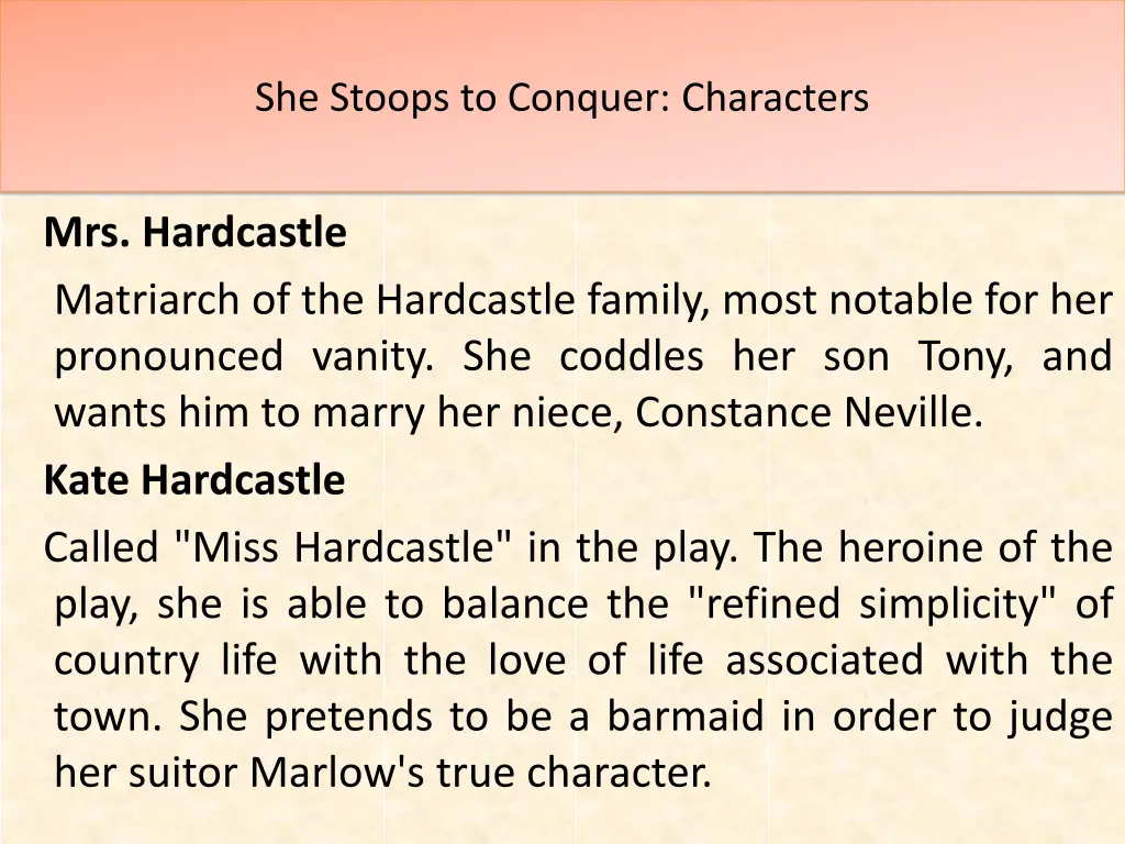 she stoops to conquer characters 4