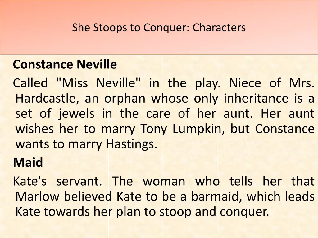 she stoops to conquer characters 5