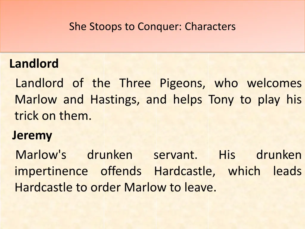 she stoops to conquer characters 6