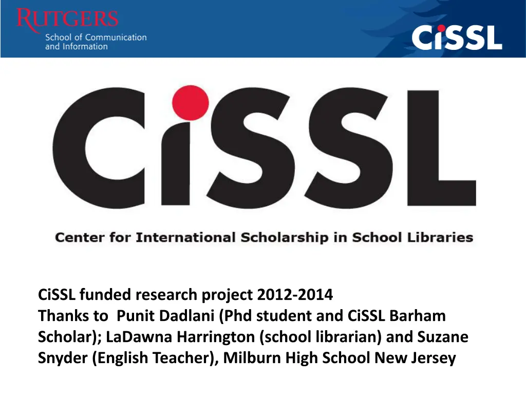 cissl funded research project 2012 2014 thanks