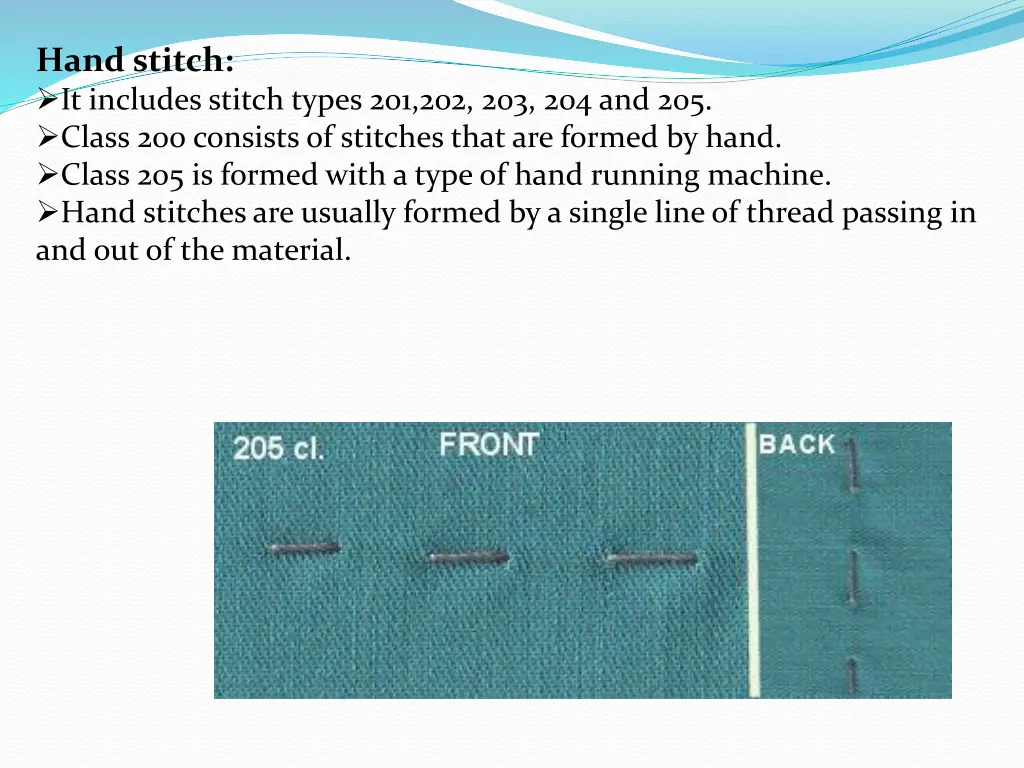 hand stitch it includes stitch types