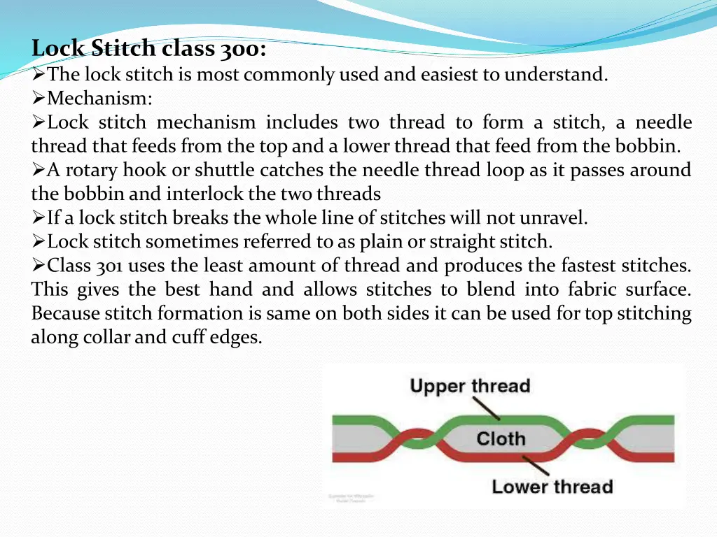 lock stitch class 300 the lock stitch is most