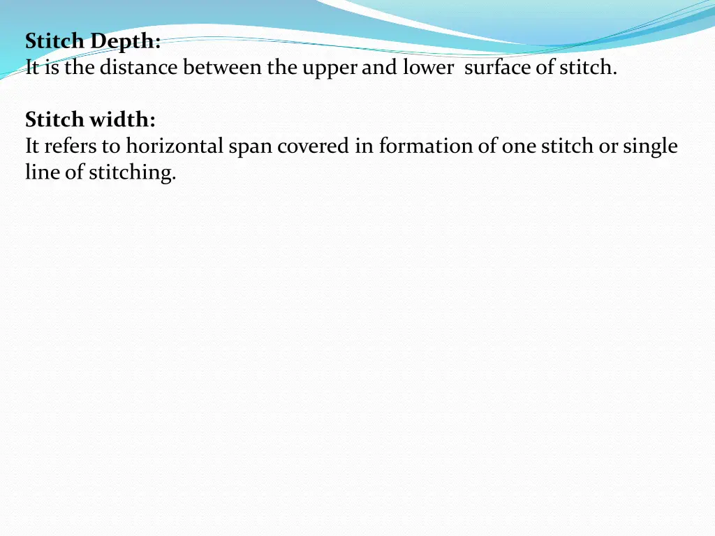 stitch depth it is the distance between the upper