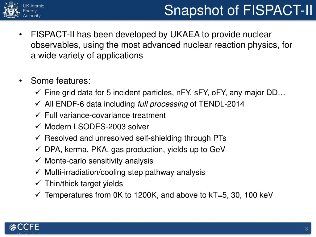 snapshot of fispact ii