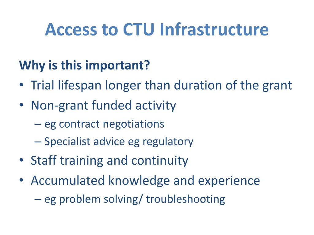 access to ctu infrastructure