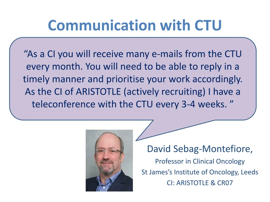 communication with ctu