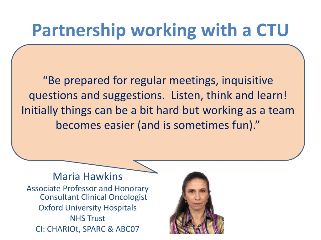 partnership working with a ctu