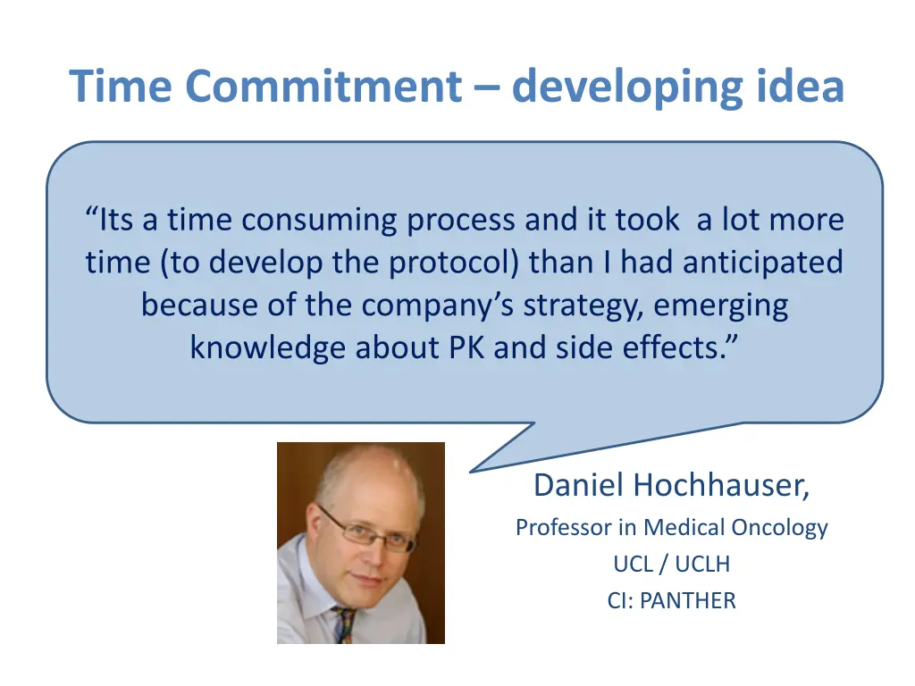 time commitment developing idea