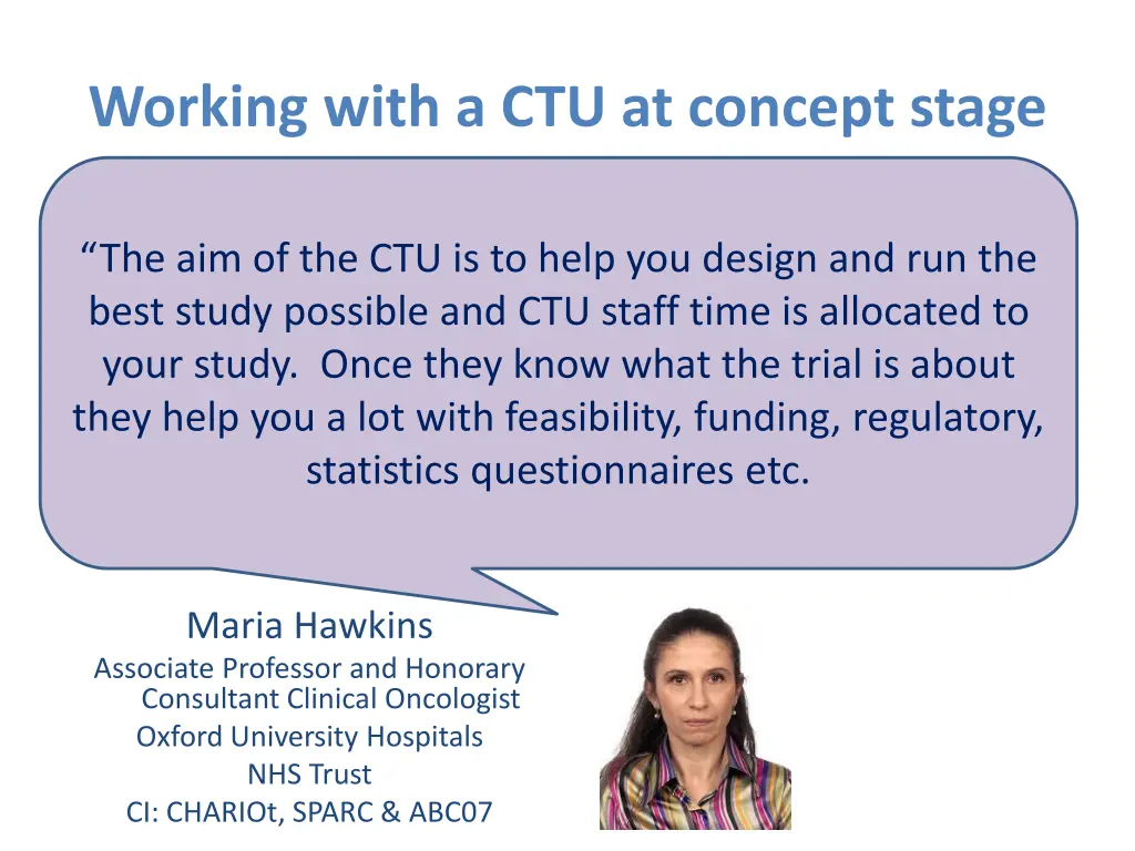 working with a ctu at concept stage