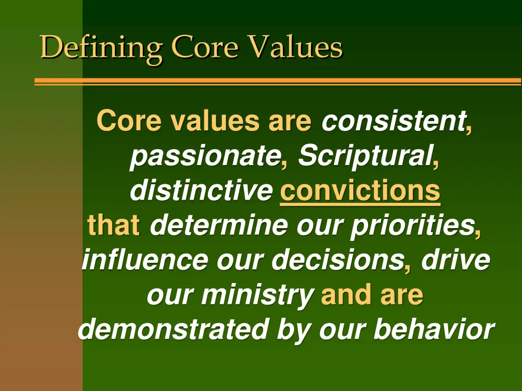 defining core values