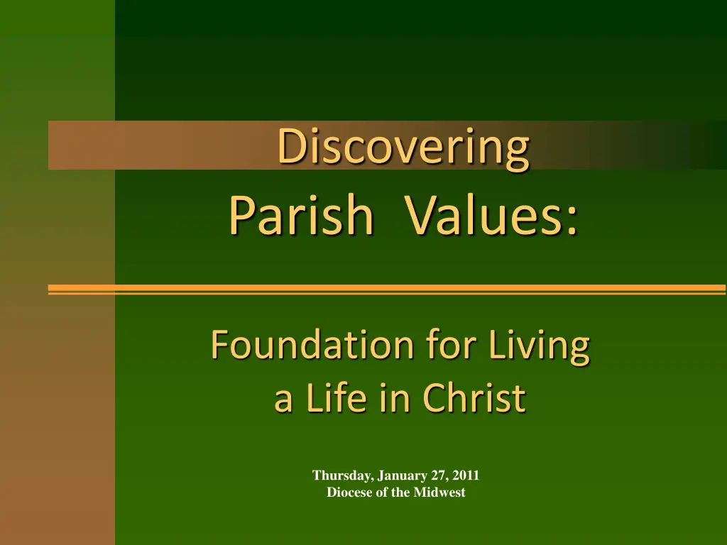 discovering parish values