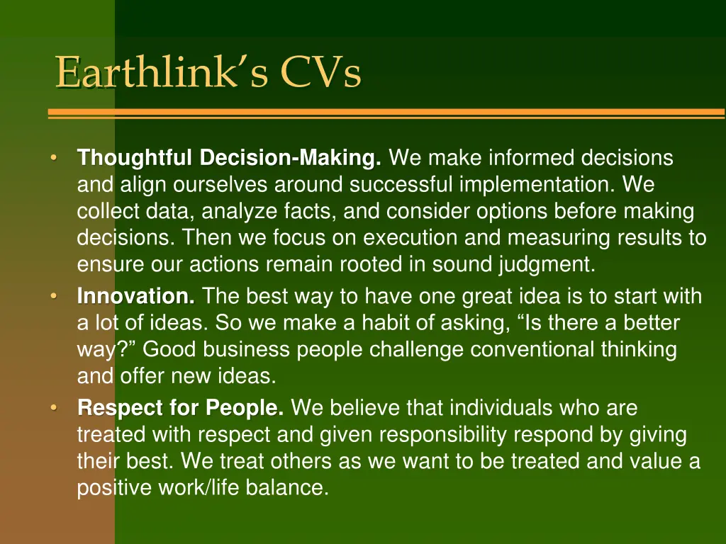 earthlink s cvs