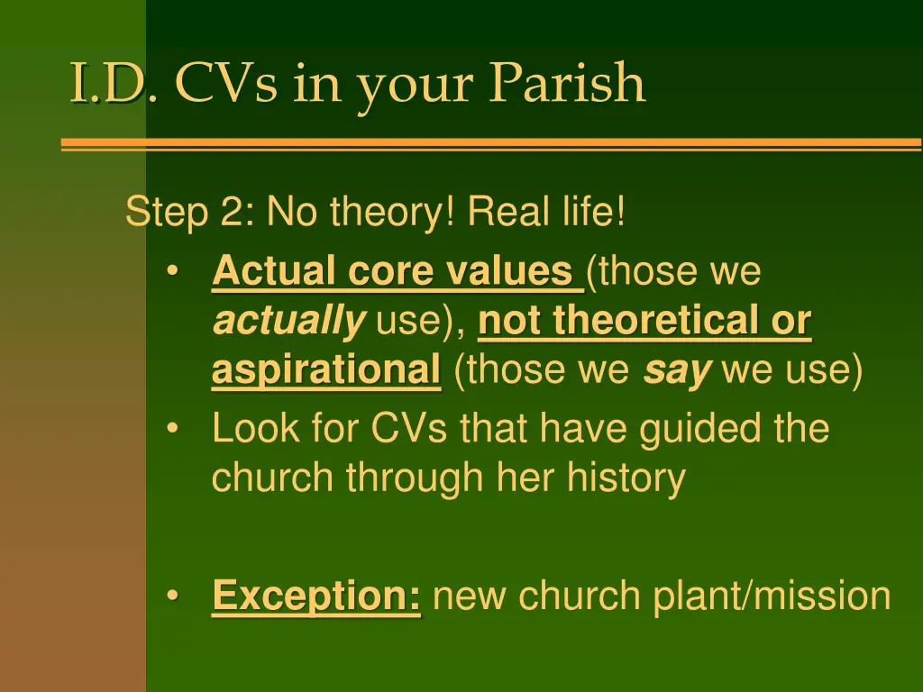 i d cvs in your parish