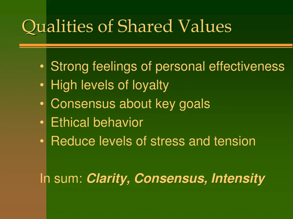 qualities of shared values