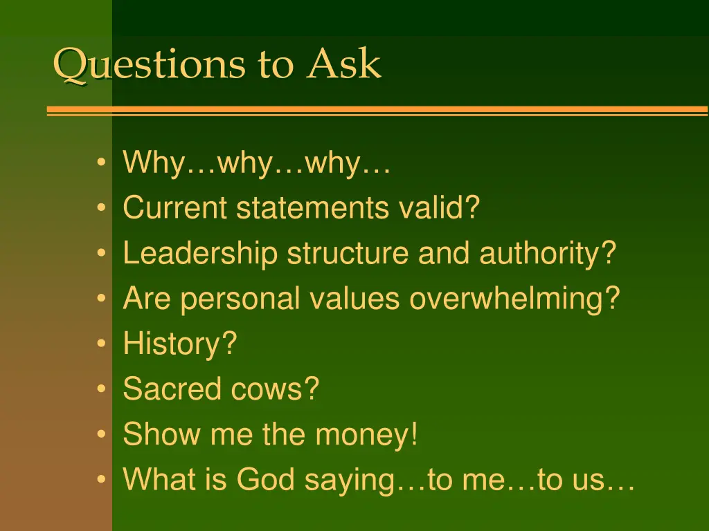 questions to ask