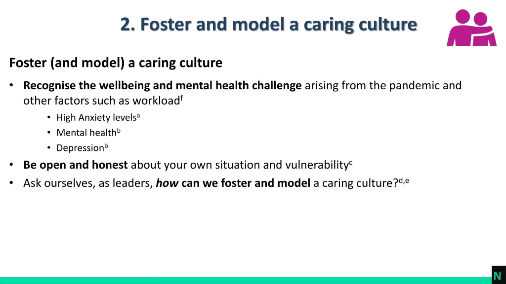 2 foster and model a caring culture