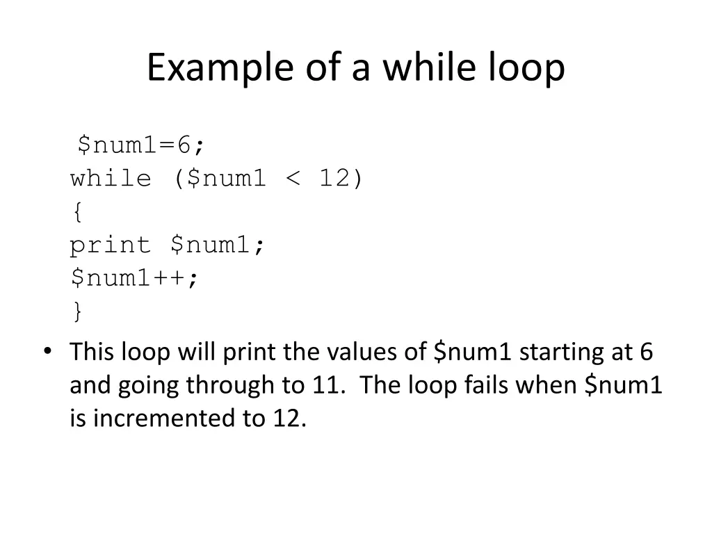 example of a while loop