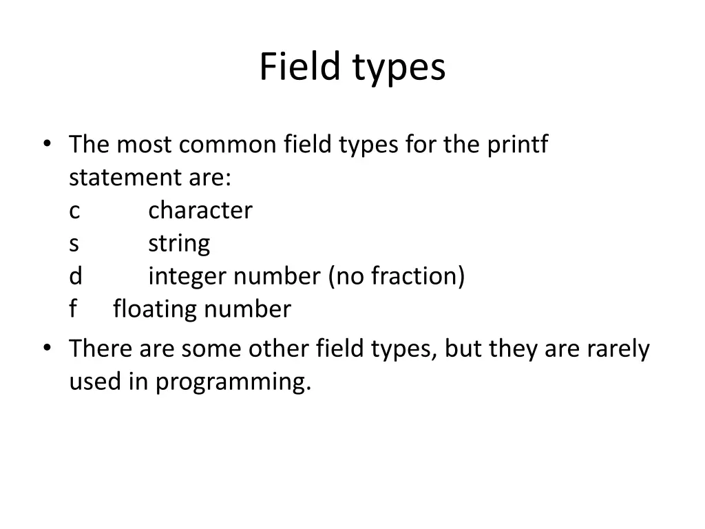 field types