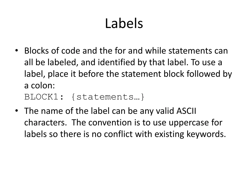 labels