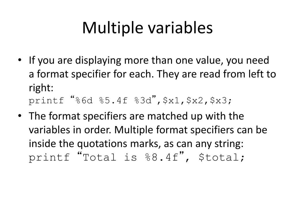 multiple variables