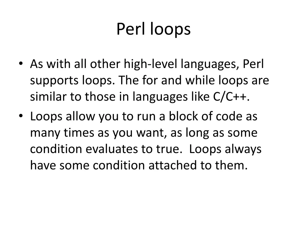 perl loops