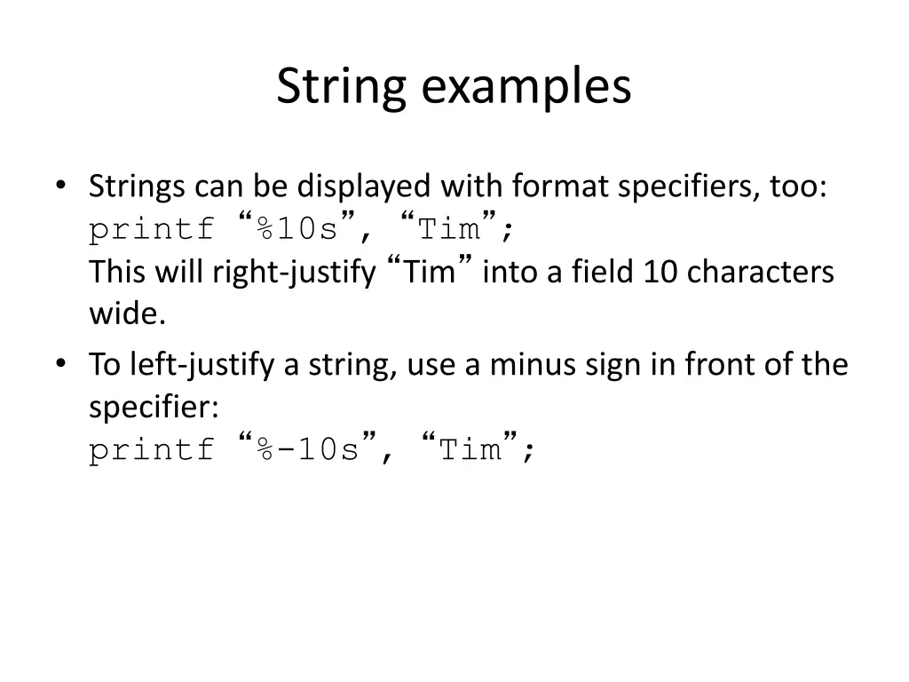 string examples