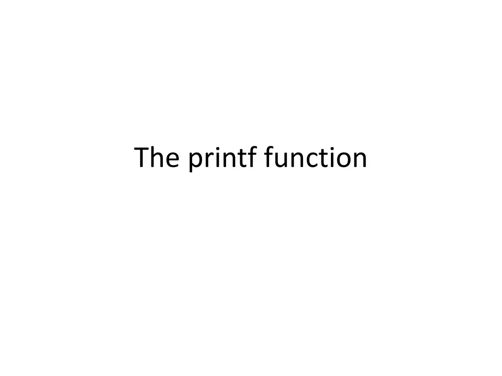 the printf function