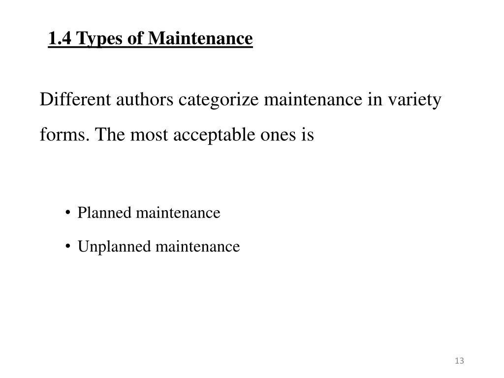 1 4 types of maintenance