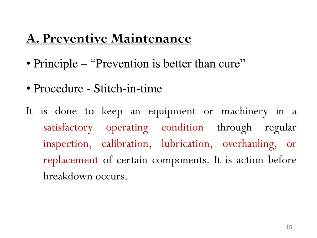 a preventive maintenance