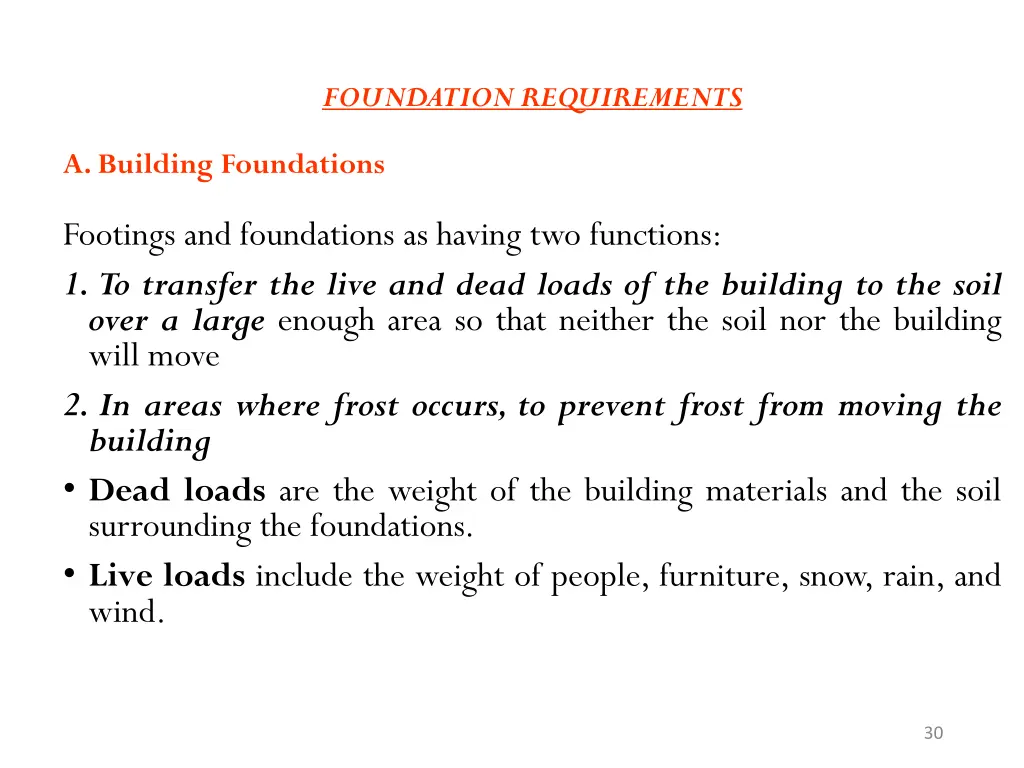 foundation requirements