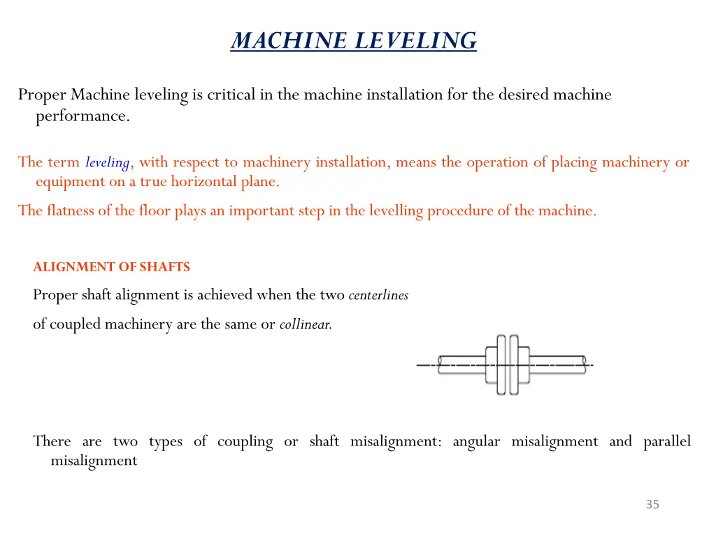 machine leveling