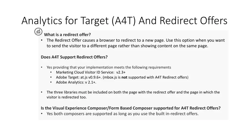 analytics for target a4t and redirect offers