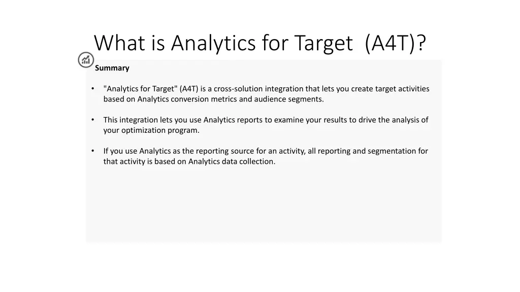 what is analytics for target a4t