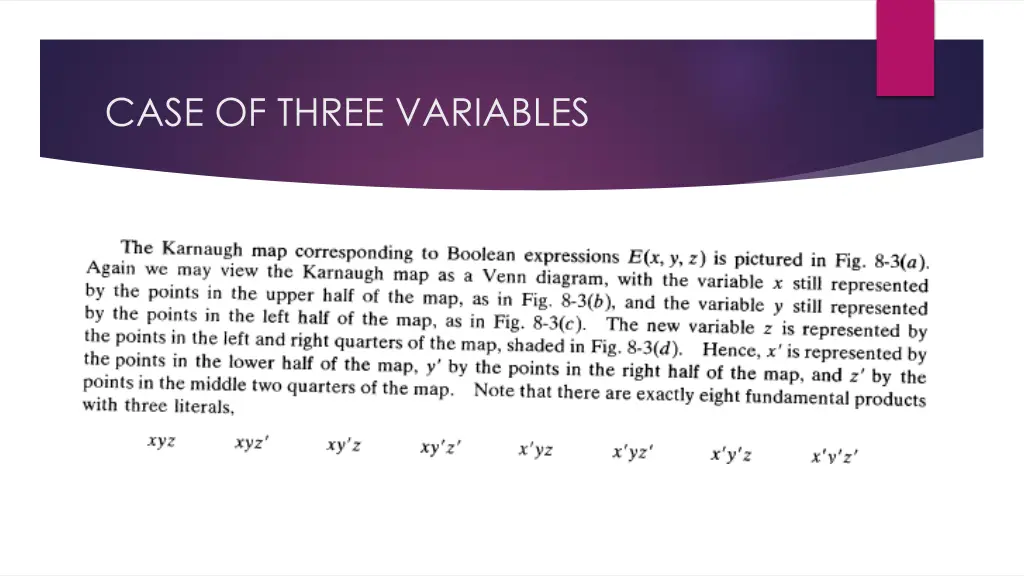 case of three variables