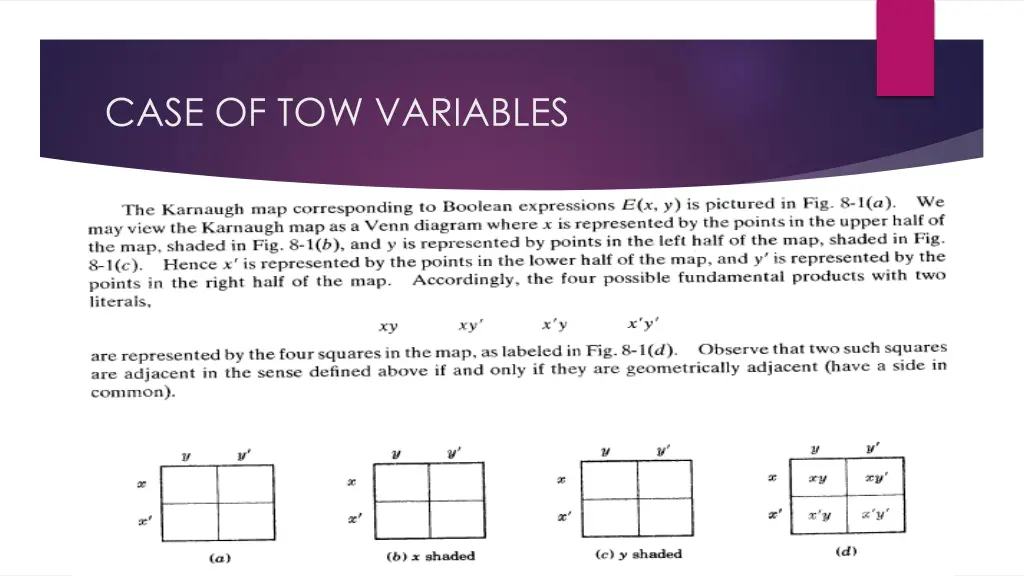 case of tow variables