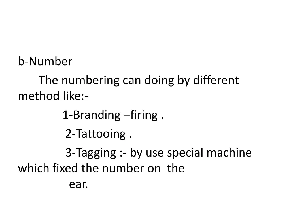 b number the numbering can doing by different