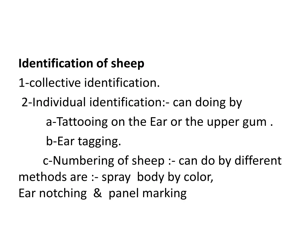 identification of sheep 1 collective