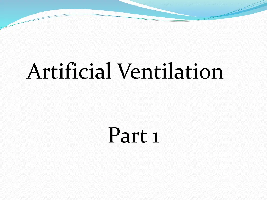 artificial ventilation