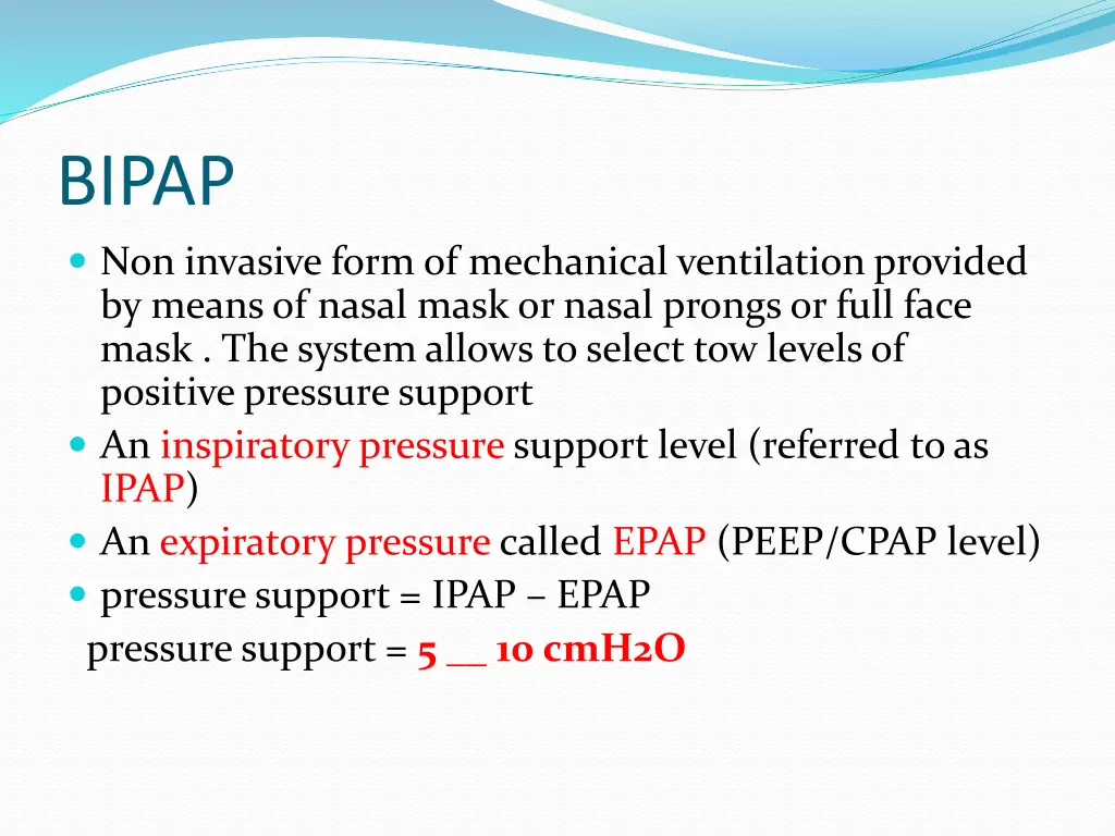 bipap non invasive form of mechanical ventilation